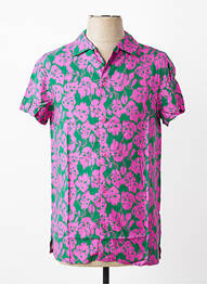 Chemise manches courtes imprimé fantaisie violet MBM homme