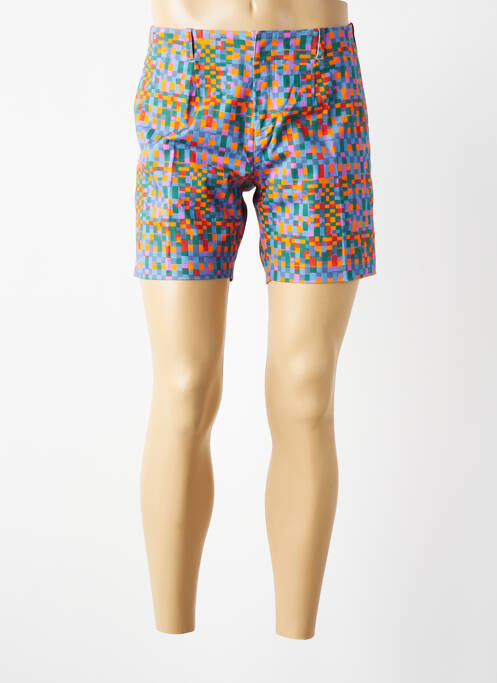 Short fermeture zippée sous rabat boutonné orange DAVID DEBY femme