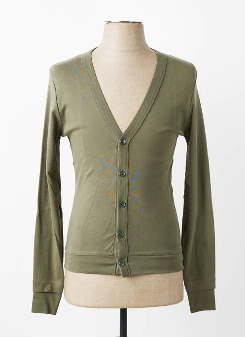 Gilet manches longues col v vert MBM homme