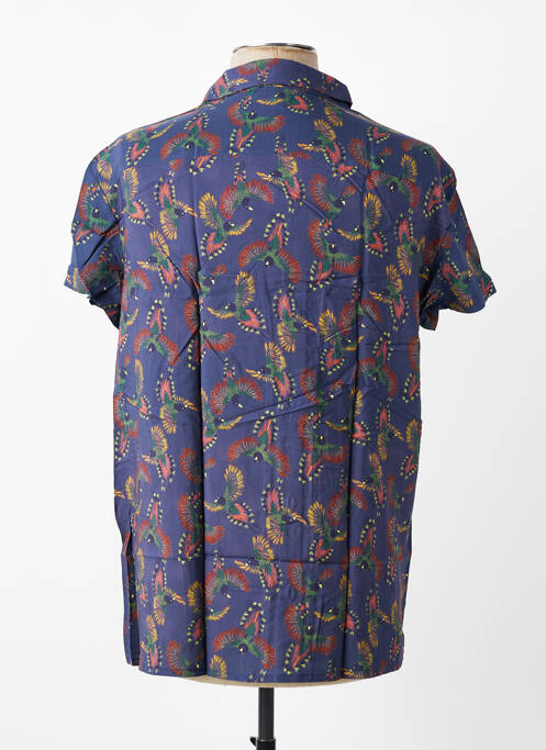Chemise manches courtes imprimé fantaisie bleu MBM homme
