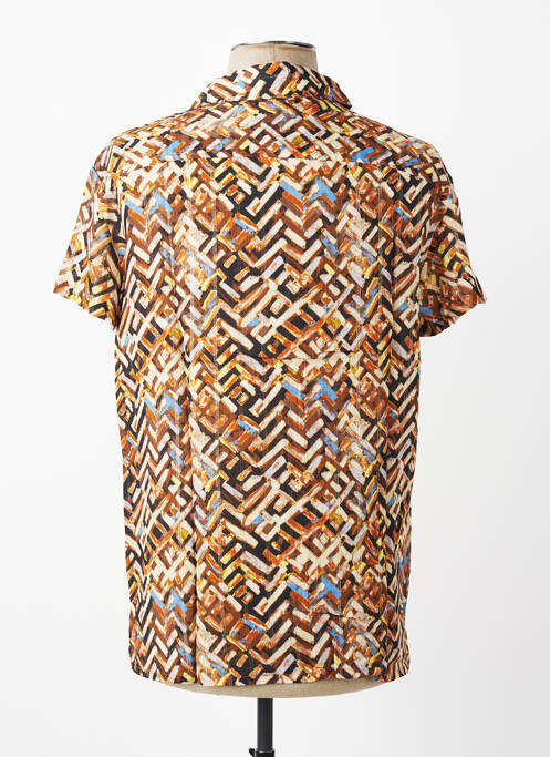 Chemise manches courtes imprimé fantaisie marron MBM homme