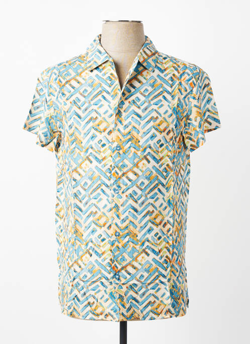 Chemise manches courtes imprimé fantaisie beige MBM homme