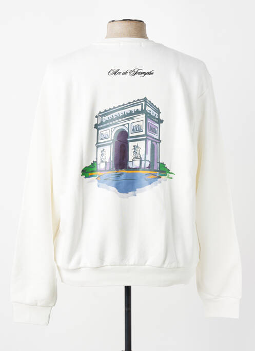 Sweat-shirt manches longues manches longues blanc MBM homme