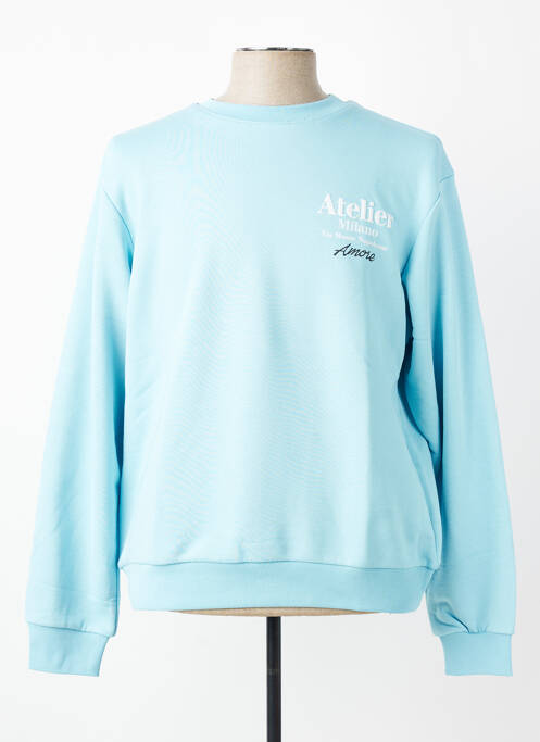 Sweat-shirt manches longues manches longues bleu MBM homme