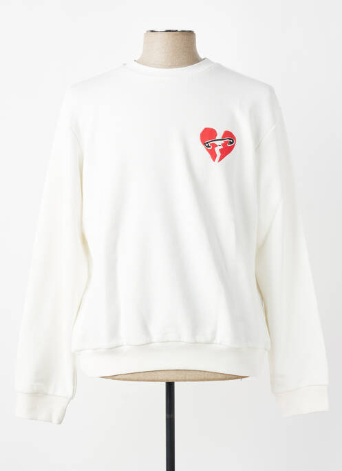 Sweat-shirt manches longues manches longues blanc MBM homme