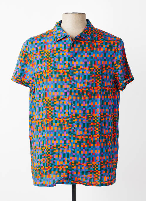 Chemise manches courtes imprimé fantaisie orange DAVID DABY homme