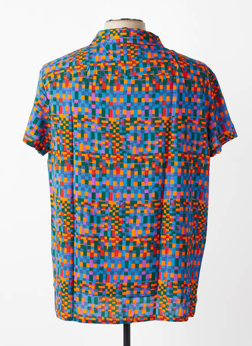Chemise manches courtes imprimé fantaisie orange DAVID DABY homme