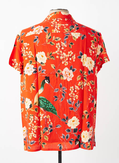 Chemise manches courtes imprimé fantaisie rouge DAVID DABY homme