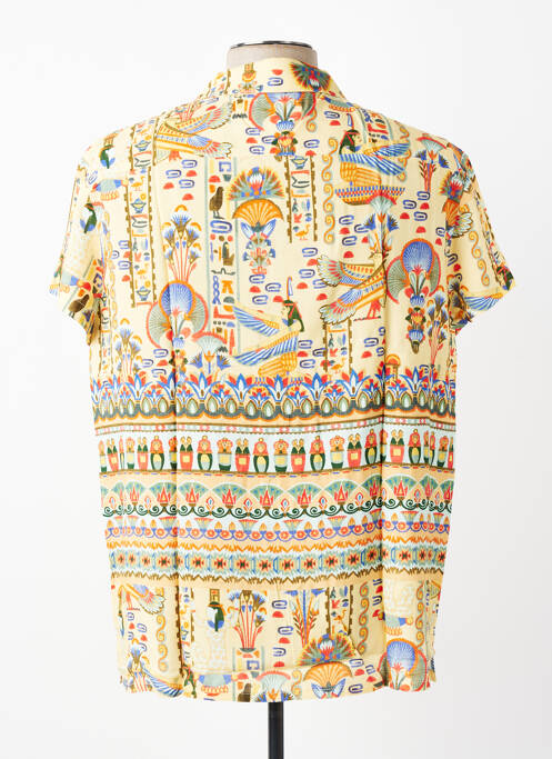 Chemise manches courtes imprimé fantaisie jaune DAVID DABY homme