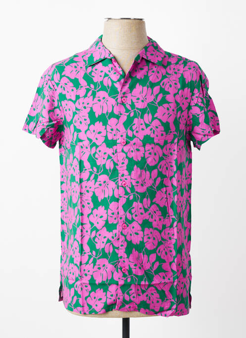 Chemise manches courtes imprimé fantaisie violet MBM homme