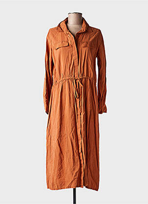 Robe mi-longue manches longues manches longues orange MANOUKIAN femme