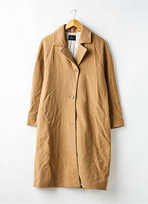 Manteau long coupe droite sans capuche marron ONE STEP femme
