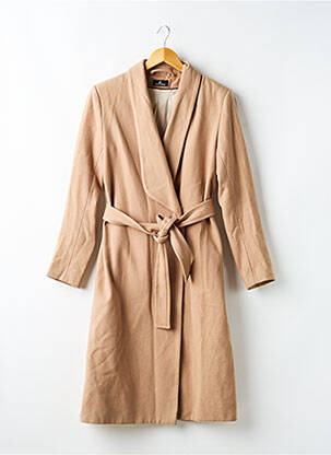 Manteau long coupe cintrée sans capuche beige ONE STEP femme