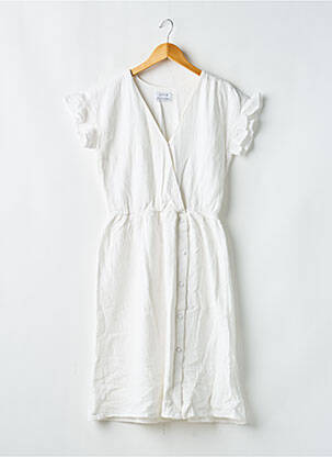 Robe mi-longue manches courtes manches courtes blanc ANNE DURRIEU femme