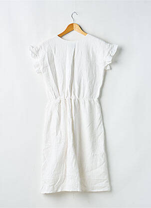 Robe mi-longue manches courtes manches courtes blanc ANNE DURRIEU femme