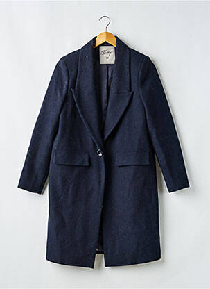 Manteau court coupe droite sans capuche bleu BETTY LONDON femme