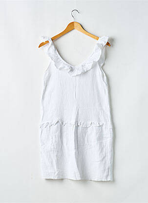 Robe courte sans manche sans manche blanc CELESTE femme