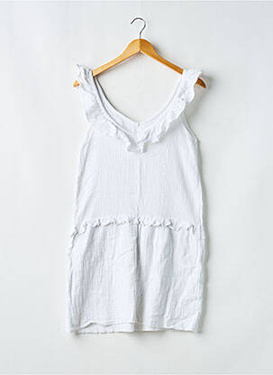 Robe courte sans manche sans manche blanc CELESTE femme