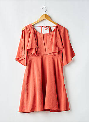 Robe courte manches courtes manches courtes orange ASOS femme