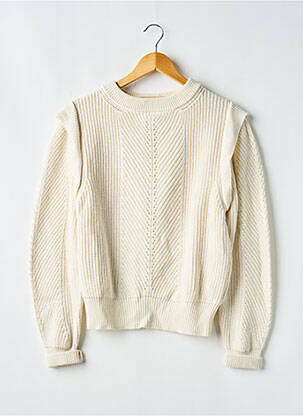 Pull coupe droite manches longues beige MKT STUDIO femme