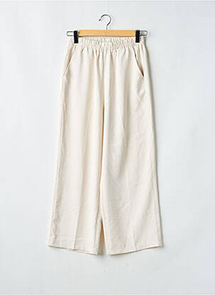 Pantalon large tissage popeline taille normale beige GRACE & MILA femme