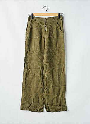 Pantalon large poches taille normale vert ONE STEP femme