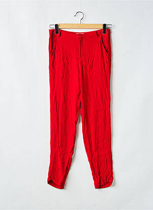 Pantalon droit tissage crêpe taille normale rouge MKT STUDIO femme