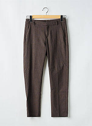 Pantalon droit stretch taille normale marron I.CODE (By IKKS) femme