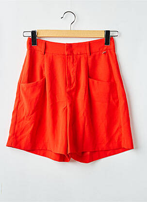 Short fermeture zippée sous rabat avec crochet taille normale rouge ONE STEP femme