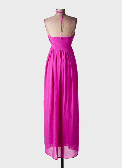Robe longue tissage crêpe sans manche rose ONE STEP femme
