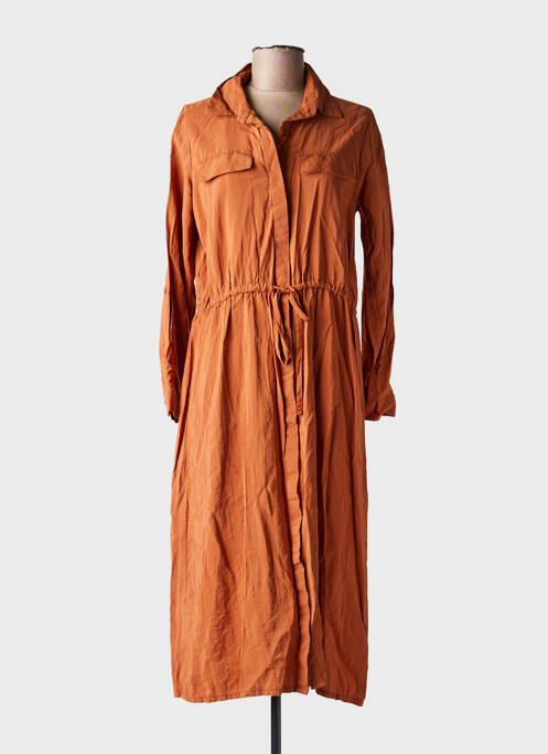 Robe mi-longue manches longues manches longues orange MANOUKIAN femme