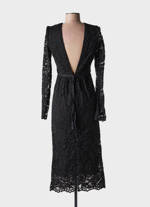 Robe longue manches longues manches longues noir IDANO femme