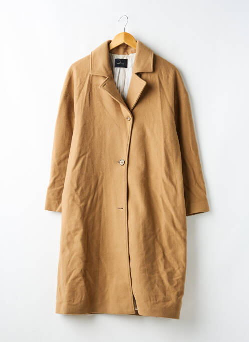 Manteau long coupe droite sans capuche marron ONE STEP femme