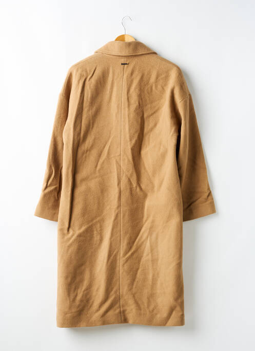 Manteau long coupe droite sans capuche marron ONE STEP femme