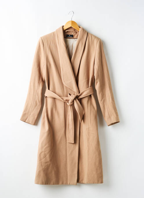 Manteau long coupe cintrée sans capuche beige ONE STEP femme