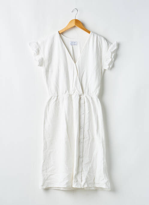 Robe mi-longue manches courtes manches courtes blanc ANNE DURRIEU femme