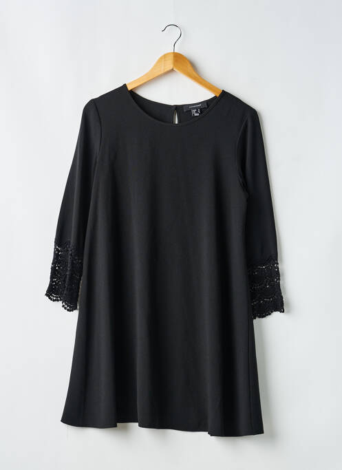 Robe courte manches longues manches longues noir ATMOSPHERE femme