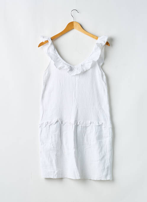 Robe courte sans manche sans manche blanc CELESTE femme