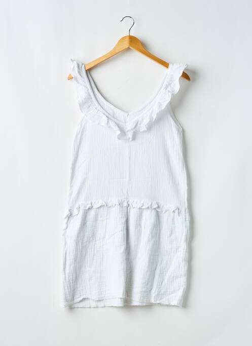 Robe courte sans manche sans manche blanc CELESTE femme