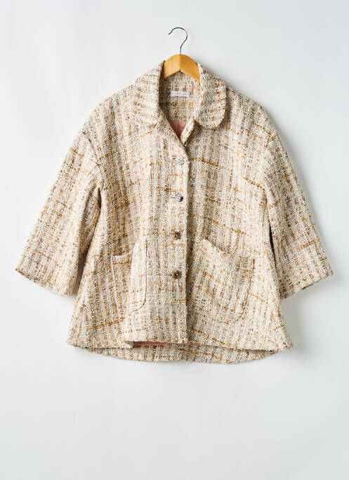 Veste casual coupe droite beige JANNE MILL femme