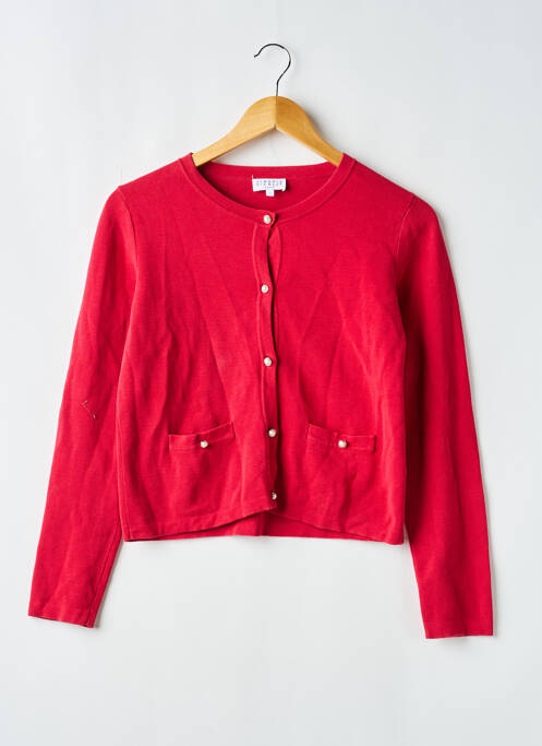 Gilet manches longues fermeture boutonnée sur le devant rouge CLAUDIE PIERLOT femme