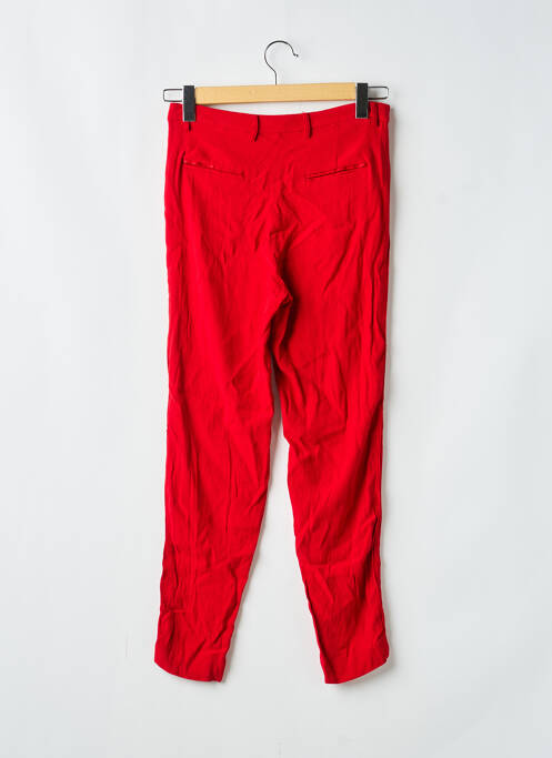 Pantalon droit tissage crêpe taille normale rouge MKT STUDIO femme