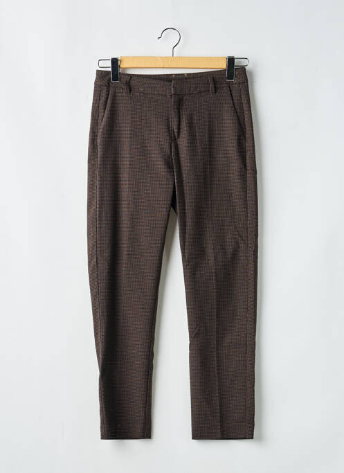 Pantalon droit stretch taille normale marron I.CODE (By IKKS) femme