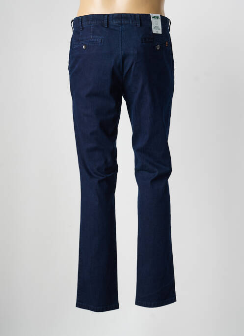 Pantalon chino stretch taille basse bleu MEYER homme