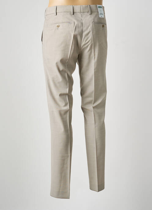 Pantalon chino tissage chiné taille haute beige MEYER homme