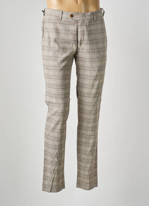 Pantalon chino imprimé imprimé prince de galle taille basse marron MMX homme