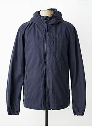 Parka col col montant a capuche bleu DAYTONA homme