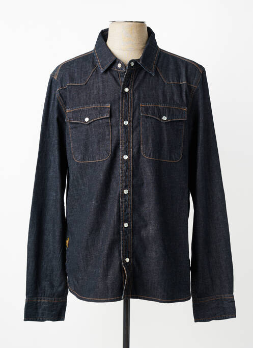 Chemise manches longues coupe droite bleu DAYTONA homme