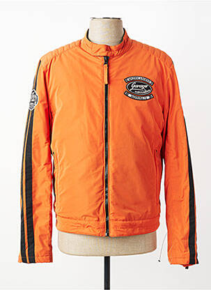 Blouson finition intérieure doublure polaire orange DAYTONA homme