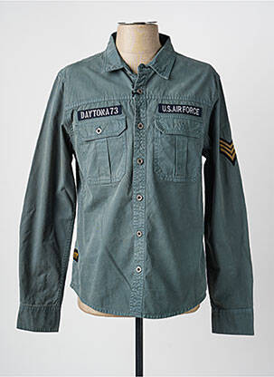 Chemise manches longues poches vert DAYTONA homme